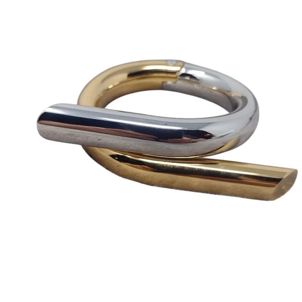 Louis Vuitton MP1516 Twist Bracelet Runway Gold‎ Palladium Hinge RARE Authentic